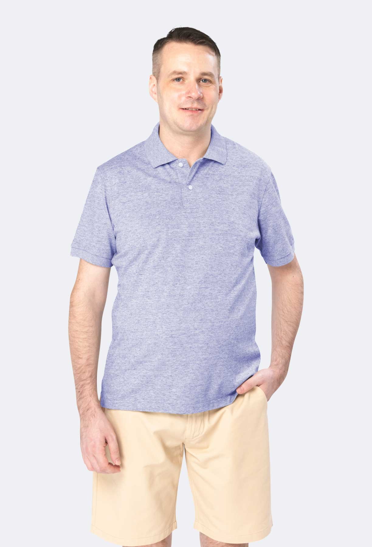 Light Blue White Stripe Polo