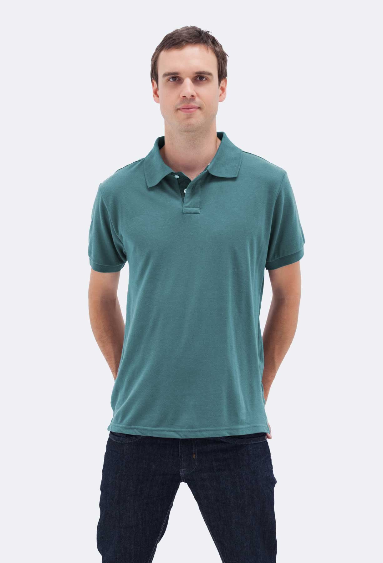 Olive Solid Color Cotton Round Neck T-shirt for Men