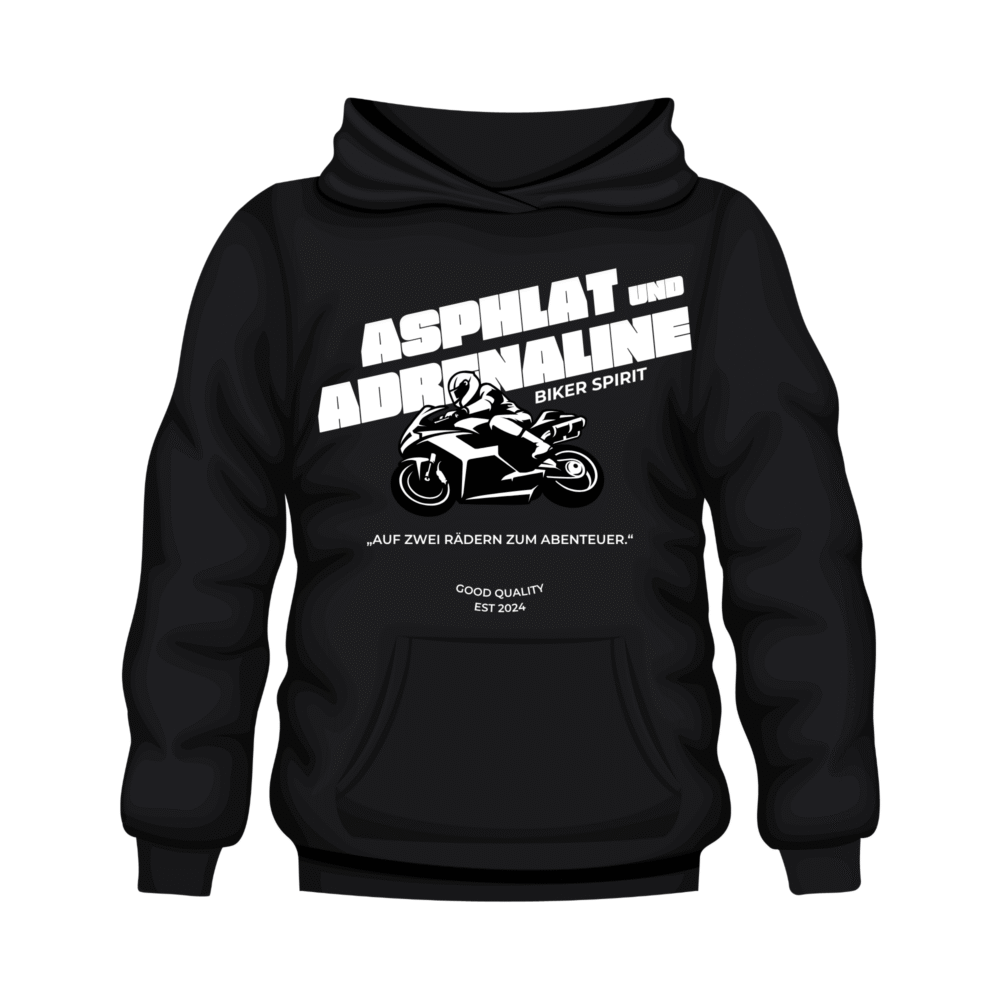 Asphalt & Adrenaline Biker Hoodie – Ride with Spirit