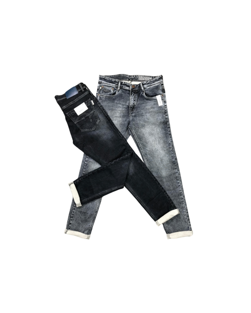 Faded Blue Jeans with Matching Belt - Casual Chic for Everyday Wear!
